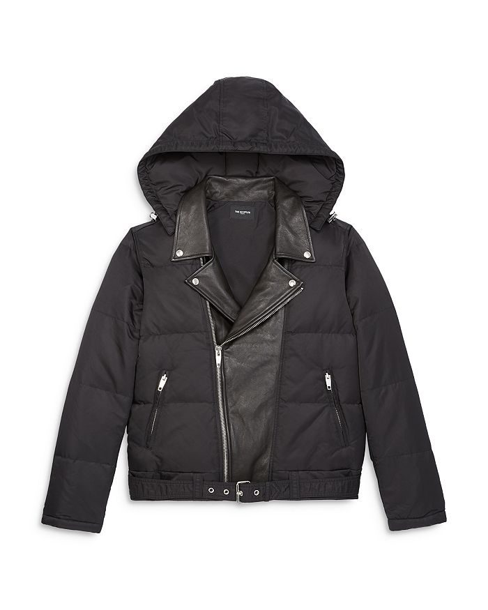 The Kooples Quilted Jacket With Leather Detail In Black