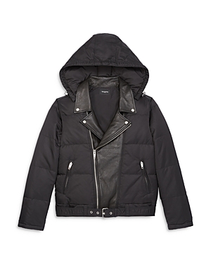 The Kooples Quilted Jacket with Leather Detail