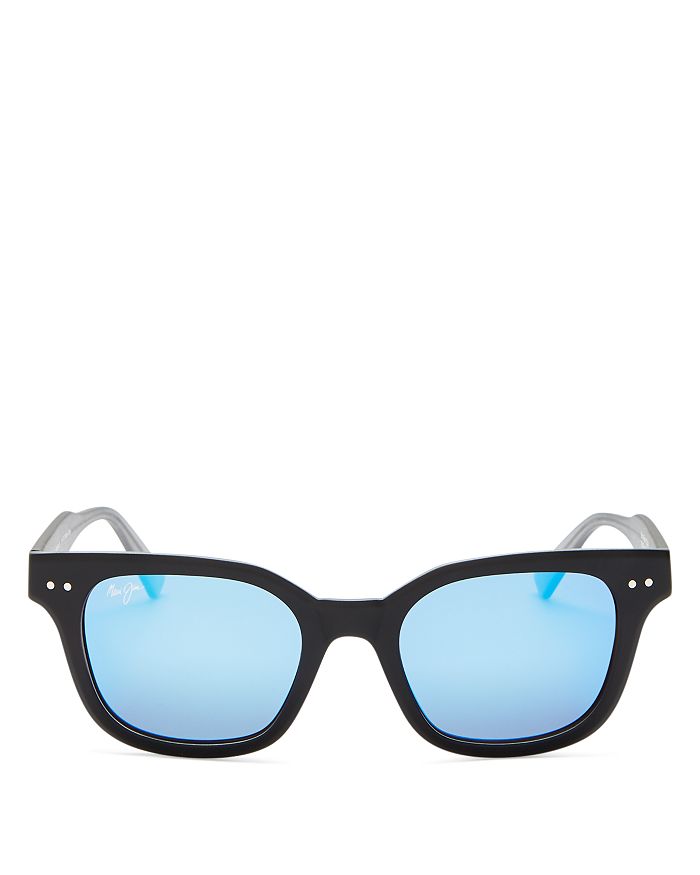 Maui Jim Men's Shore Break Sunglasses In Matte Black/grey Temples - Blue Hawaii Lens In Matte Black/gray/blue Hawaii Mirrored