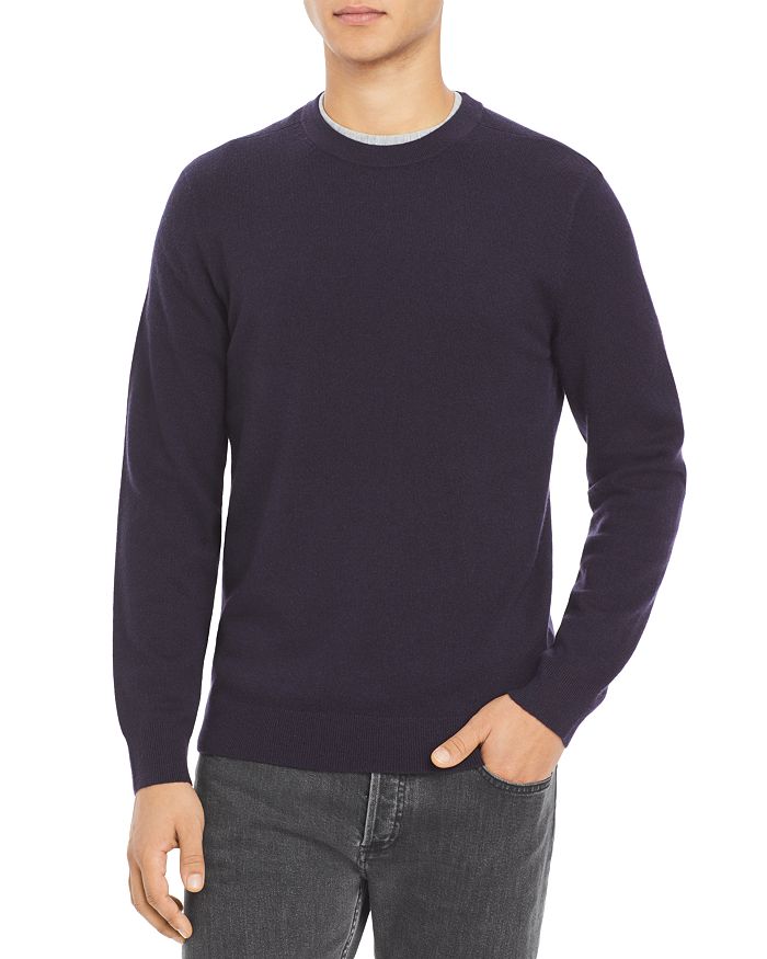 Theory Hilles Cashmere Sweater In Eggplant/baltic