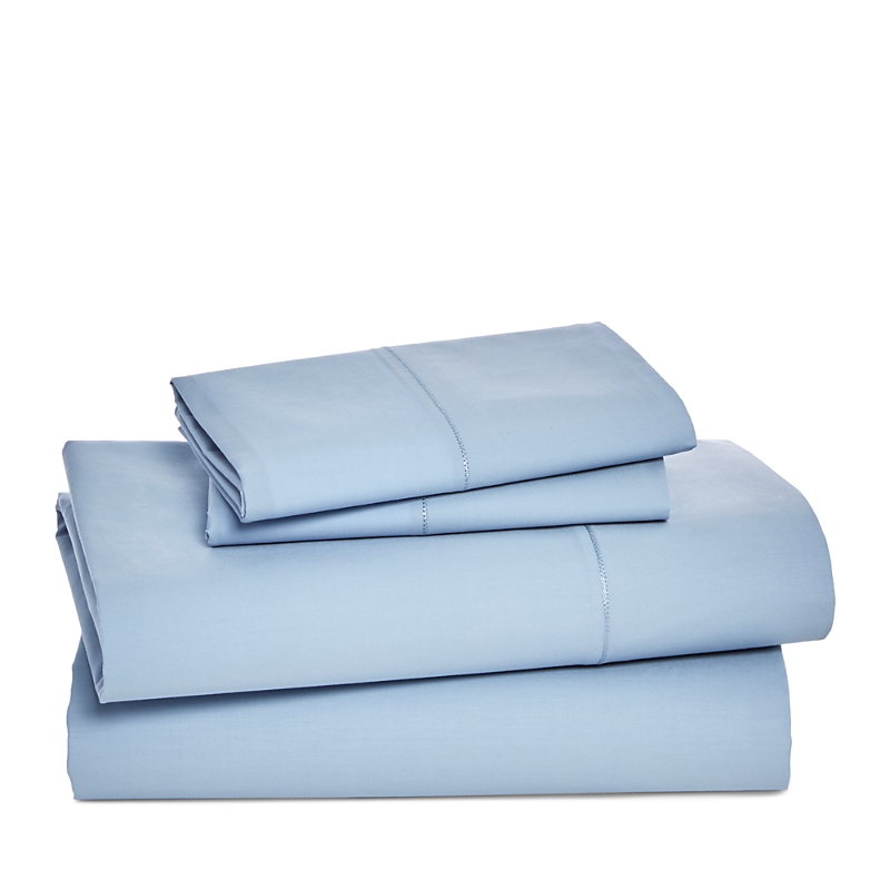 Sky Percale Twin Sheet Set In Stormy Mist Blue