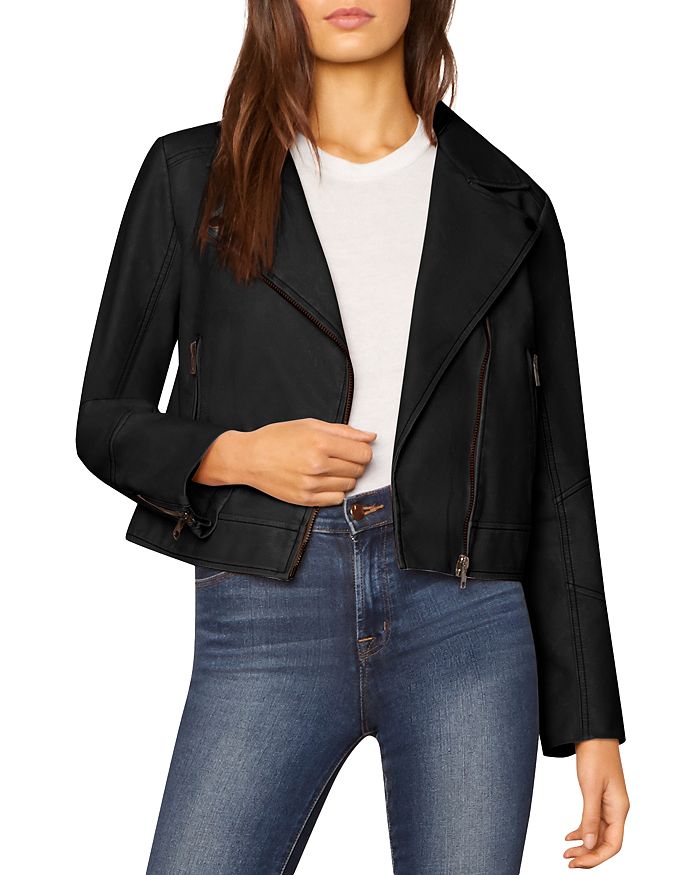 CUPCAKES AND CASHMERE CUPCAKES AND CASHMERE MELODY VEGAN LEATHER BIKER JACKET,CK302257