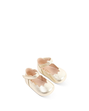 Chloé Kids' Girls' Scalloped Ballerina Shoes - Baby, Walker In Gold