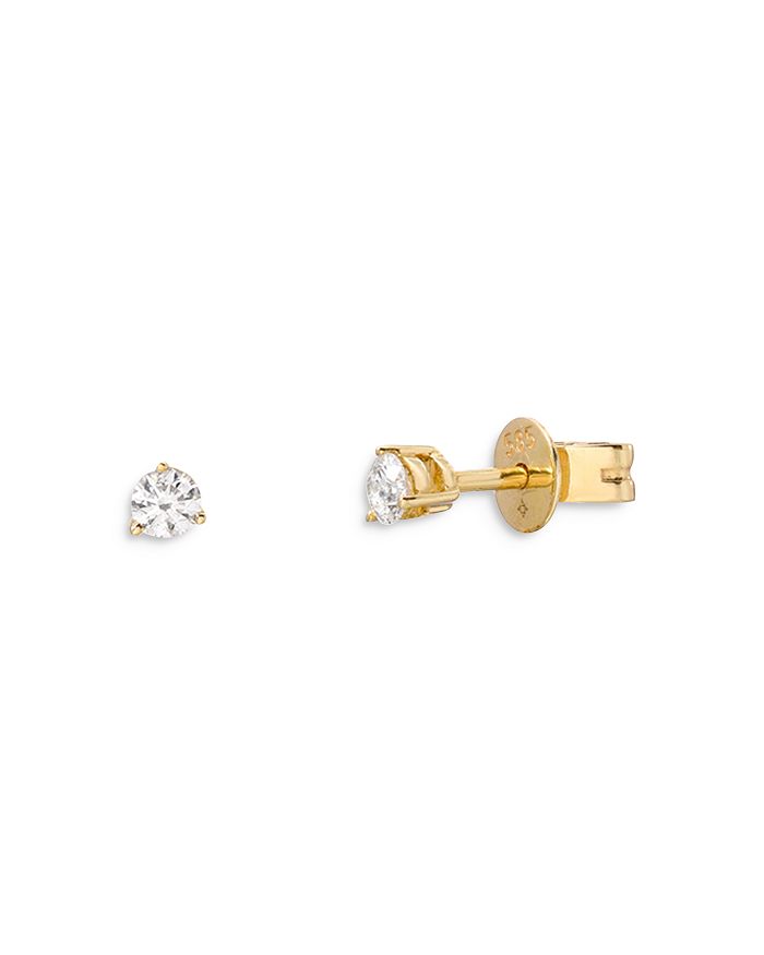 Zoe Lev 14k Yellow Gold Diamond Stud Earrings In White/gold