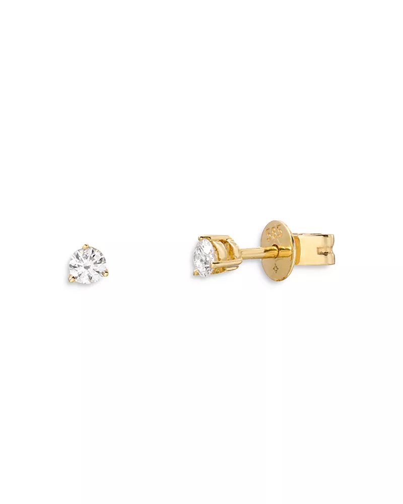 Zoe Lev 14K Yellow Gold Diamond Stud Earrings