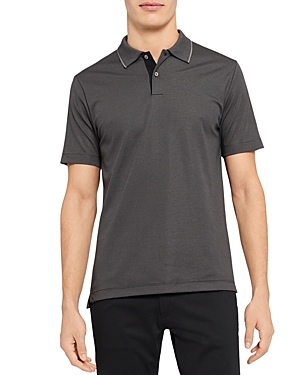 Theory Regular Fit Polo Shirt In Black/dark Grey