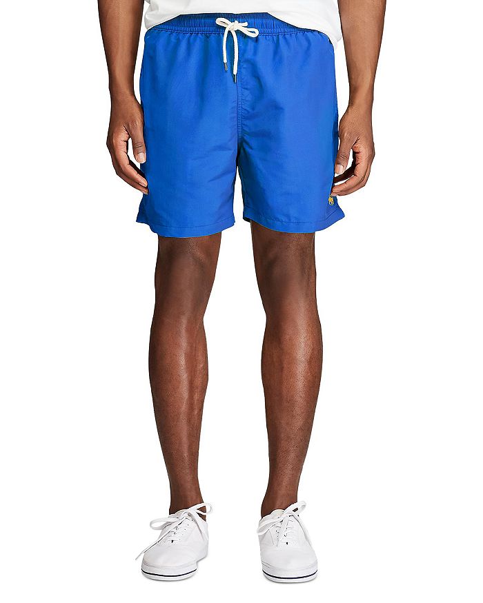 Polo Ralph Lauren 5.75-inch Solid Traveler Classic Swim Trunk In Blue