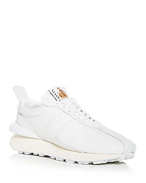 Lanvin Men's Jl Leather Low-top Sneakers In White