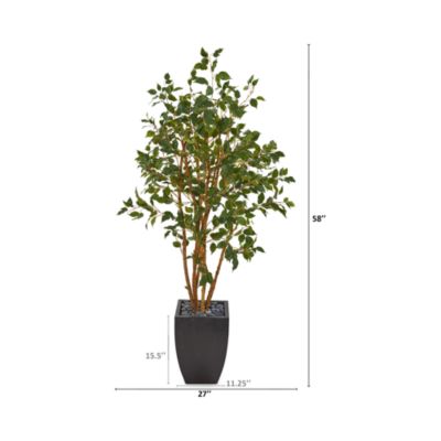 Artificial Ficus Tree in Black Planter