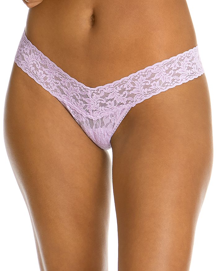 Hanky Panky Stretch Cotton Low Rise Thong In Cool Lavender