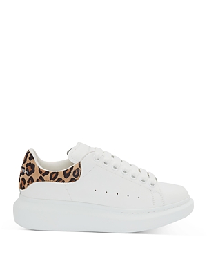 Alexander Mcqueen Oversize Platform Sneaker In White/leopard Print