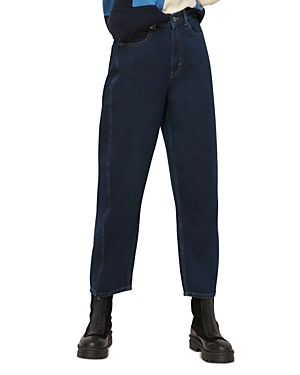 Whistles Authentic High-Rise Barrel-Leg Jeans in Navy