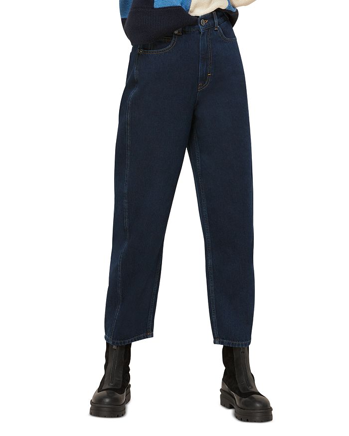 WHISTLES AUTHENTIC HIGH-RISE BARREL-LEG JEANS IN NAVY,32612
