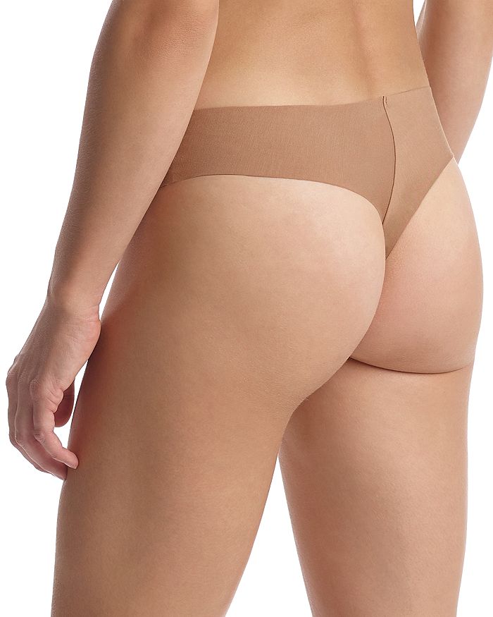 Shop Commando Butter Mid-rise Thong In Toffee