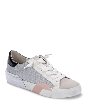 Dolce Vita Zina Lace-up Sneakers Women's Shoes In Silver Multi Mesh