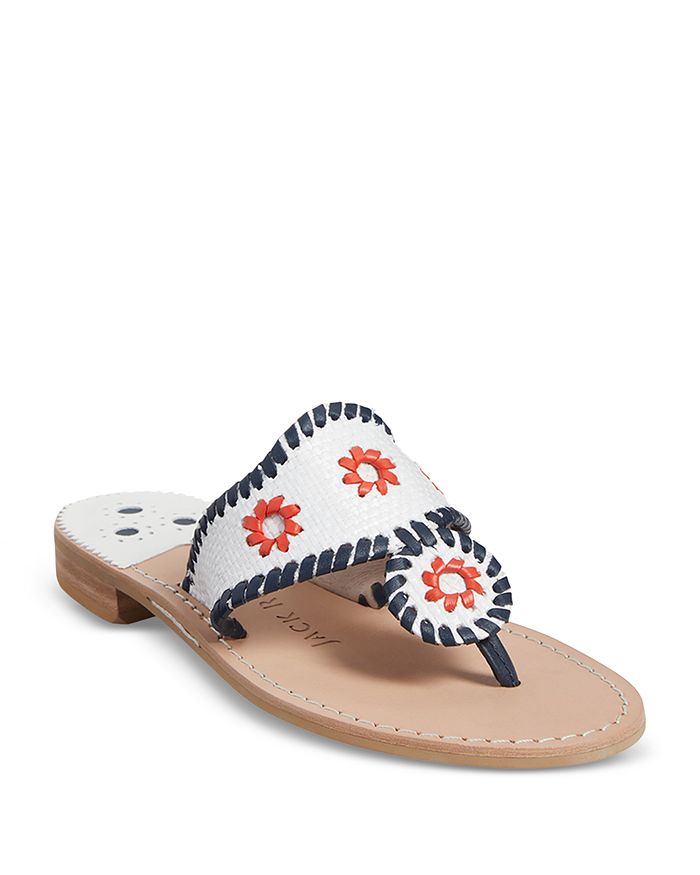 Jack Rogers Women's Patriotic Woven Thong Sandals | Bloomingdale's