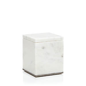 Shop Sferra Pietra Marble Storage Jar In White/silver
