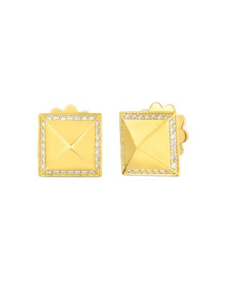 Roberto Coin - 18K Yellow Gold Obelisco Diamond Stud Earrings