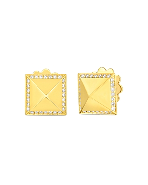 Roberto Coin 18K Yellow Gold Obelisco Diamond Stud Earrings