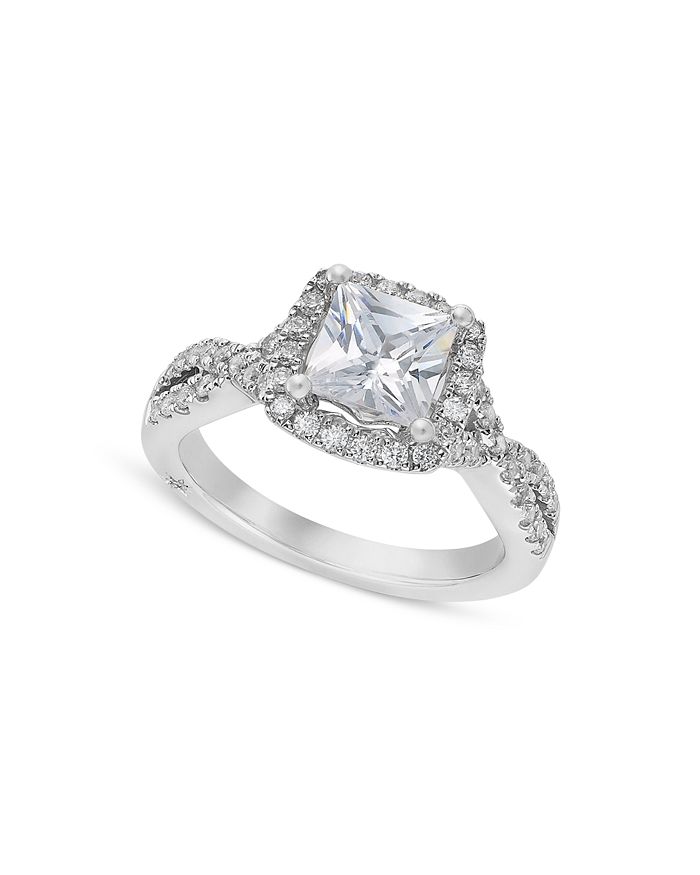 Bloomingdale's Diamond Halo Engagement Ring In 18k White Gold, 1.33 Ct. T.w. - 100% Exclusive