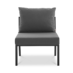 Modway Riverside Outdoor Patio Aluminum Armless Chair In Charcoal/gray