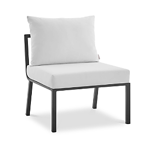 Modway Riverside Outdoor Patio Aluminum Armless Chair In White/gray