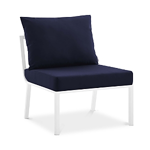 Modway Riverside Outdoor Patio Aluminum Armless Chair In Navy/white