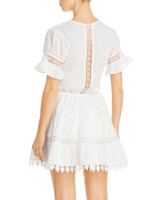 Ora Cotton Embroidered Mini Dress Swim Cover Up