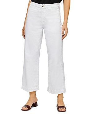 Jen7 by 7 for All Mankind Cropped Wide Leg Jeans in White