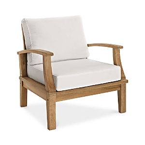 Modway Marina Outdoor Patio Teak Armchair In Natural White