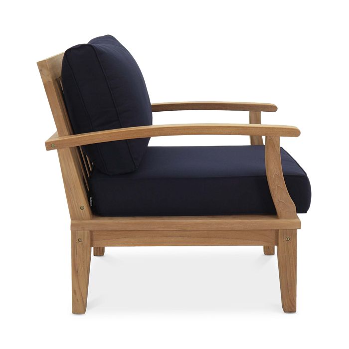 Modway Marina Outdoor Patio Teak Armchair In Natural Navy