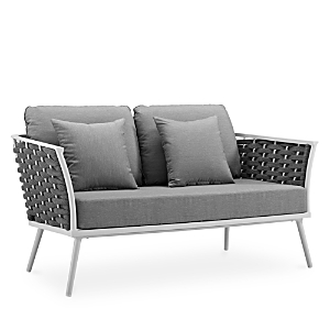 Modway Stance Outdoor Patio Loveseat In White Gray