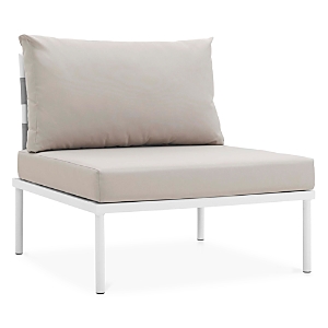 Modway Harmony Outdoor Patio Armless Chair In White Beige
