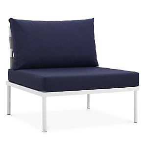 Modway Harmony Outdoor Patio Armless Chair In White Navy