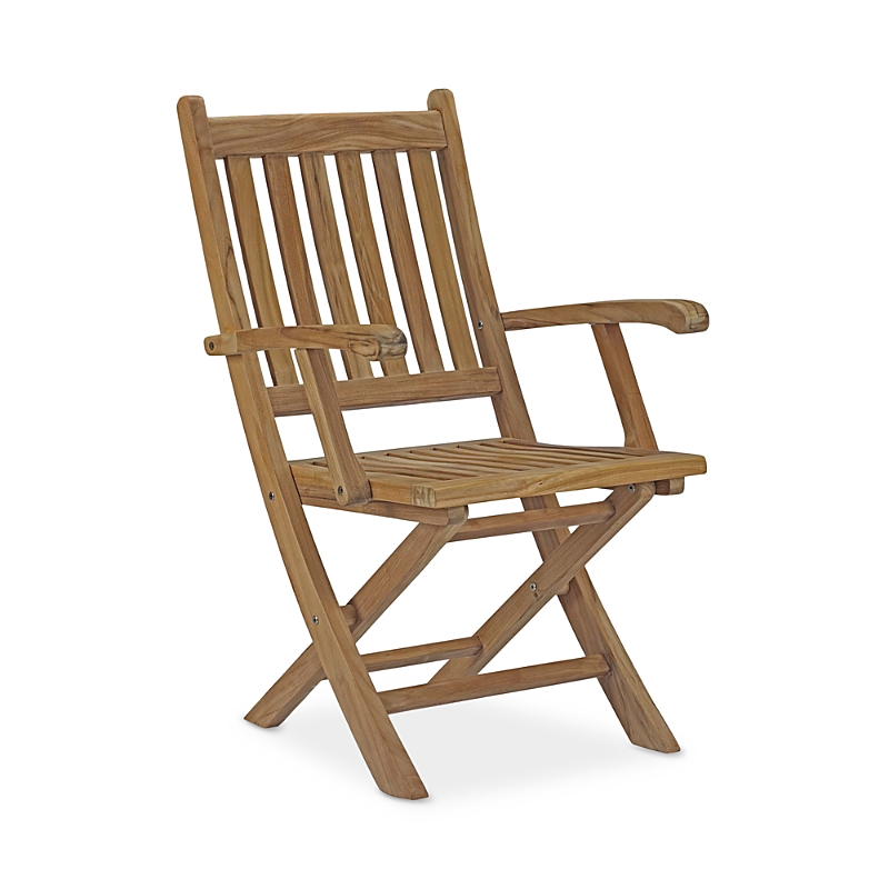Modway Marina Outdoor Patio Teak Folding Chair In Brown