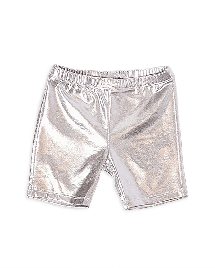 Pink Chicken Girls' Metallic Bike Shorts - Little Kid In Silver