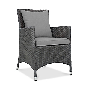 Modway Sojourn Outdoor Patio Sunbrella Rattan Dining Armchair In Canvas Gray