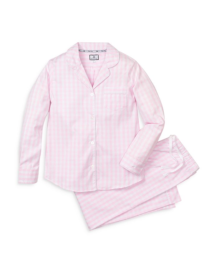 Shop Petite Plume Gingham Cotton Pajama Set In Pink
