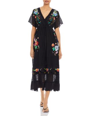 Johnny Was Amapola Embroidered Midi Dress | Bloomingdale's