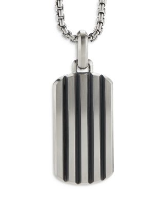 Sterling Silver Beveled Dog Tag Pendant