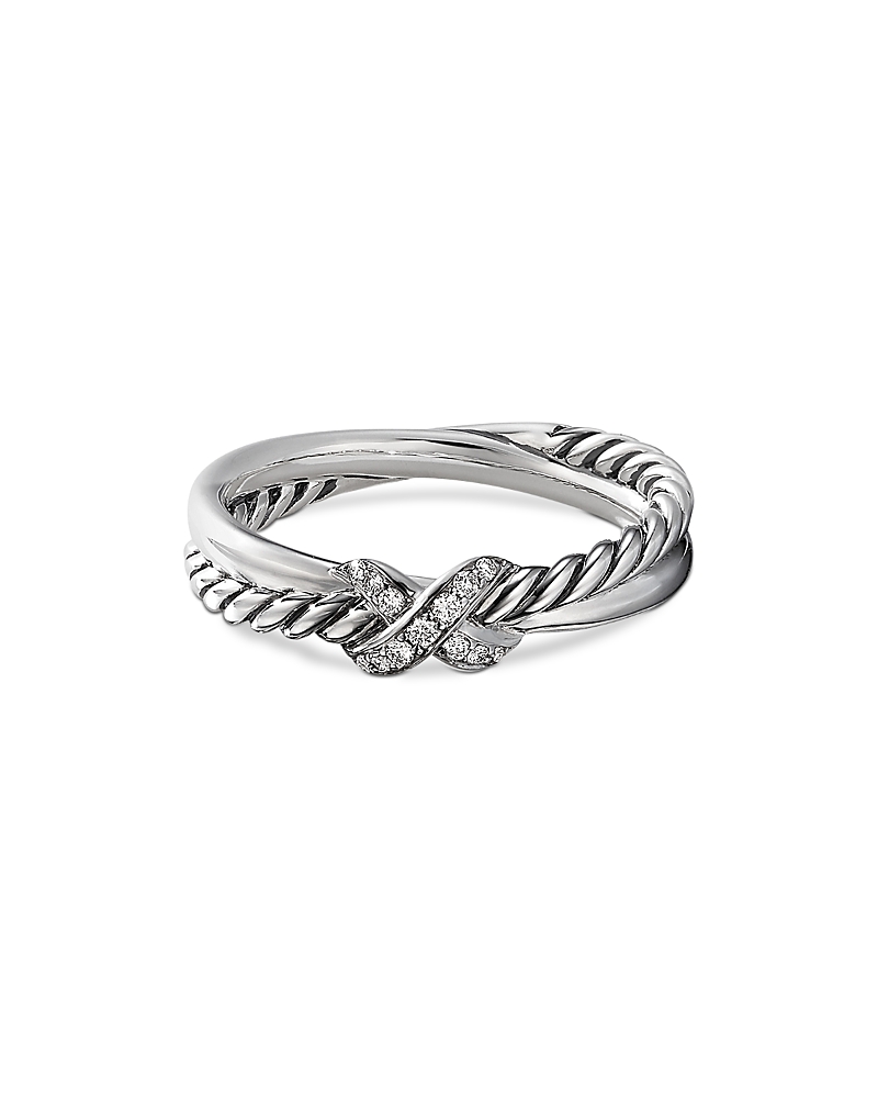 David Yurman Sterling Silver & Diamond Petite X Ring