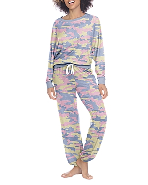 Honeydew Star Seeker Printed Pajama Set In Zest Camo