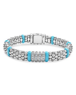 Blue Caviar & Diamond Sterling Silver Bracelet