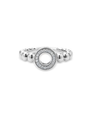 Sterling Silver Caviar Spark Diamond Ring