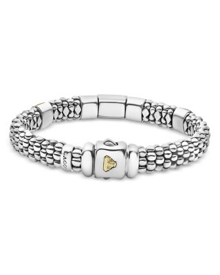 Sterling Silver & 18K Gold High Bar Diamond Bracelet, 6 - Exclusive