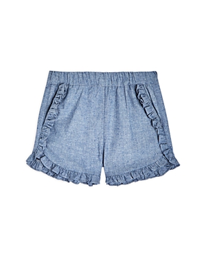 SOVEREIGN CODE GIRLS' CHELLA CHAMBRAY RUFFLE SHORTS - LITTLE KID, BIG KID,U00071400AL