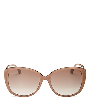 Jimmy Choo Women's Cat Eye Sunglasses, 57mm In Nude Gltt/brwn Sh Slvr Mr