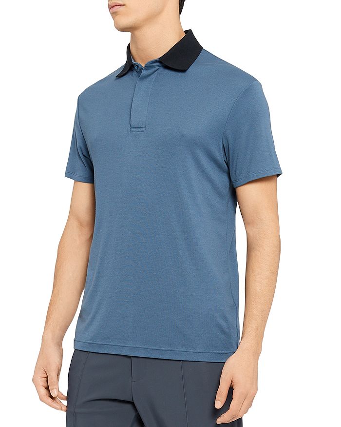 Theory Kayser Regular Fit Short Sleeve Polo In Skyline Melange