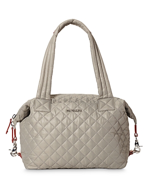 Mz Wallace Medium Sutton Deluxe Quilted Nylon Duffle Bag In Graphite