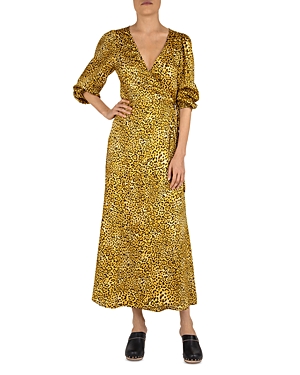 Gerard Darel Satya Leopard-print Wrap Dress In 8201